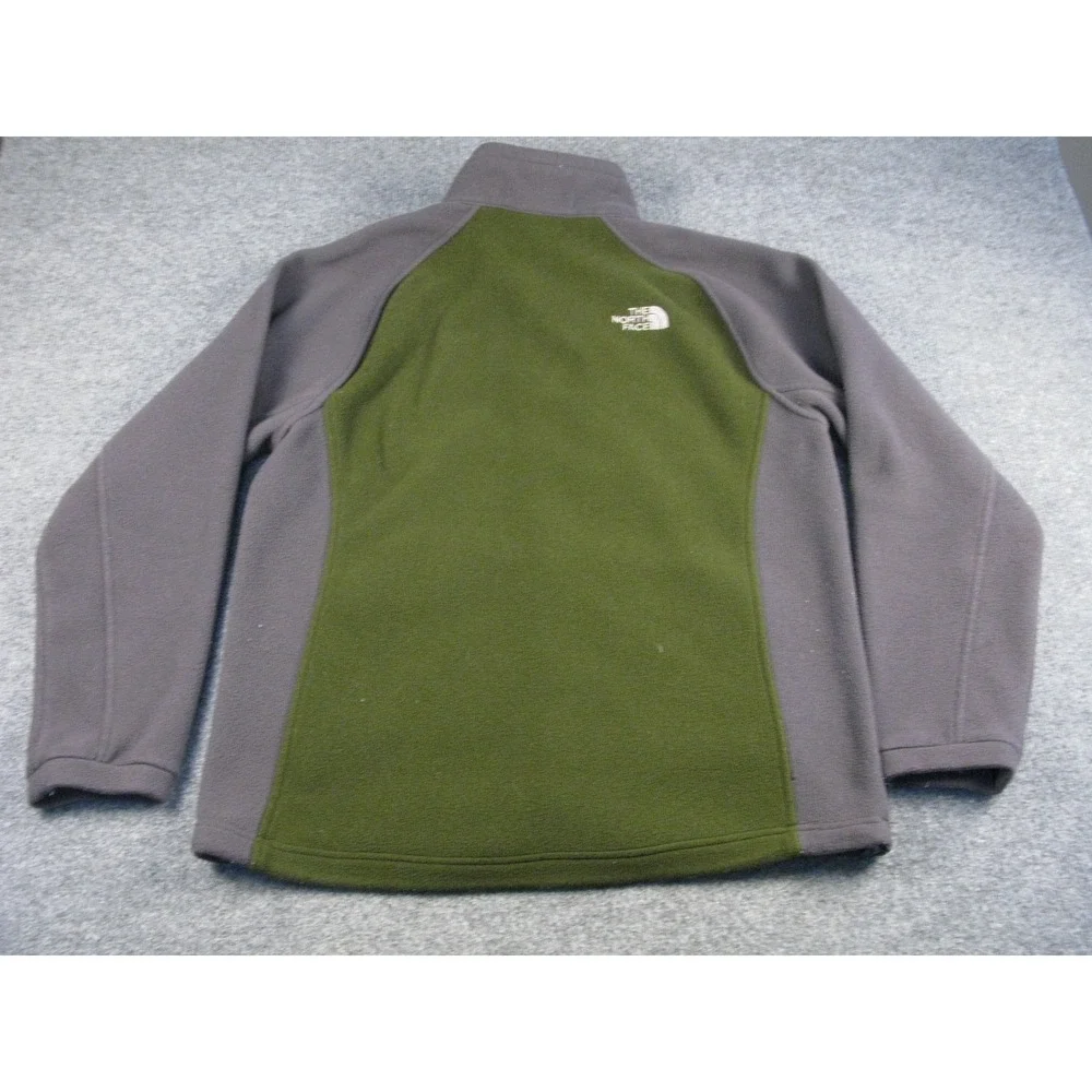 The North‎ Face Men's Fleece Jacket Green Gray Zip Up Outdoor Activewear #1950